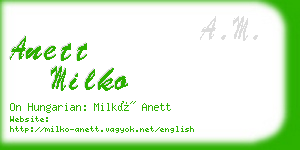 anett milko business card